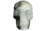 Polished Agate Skull with Quartz Crystal Pocket #148094-1